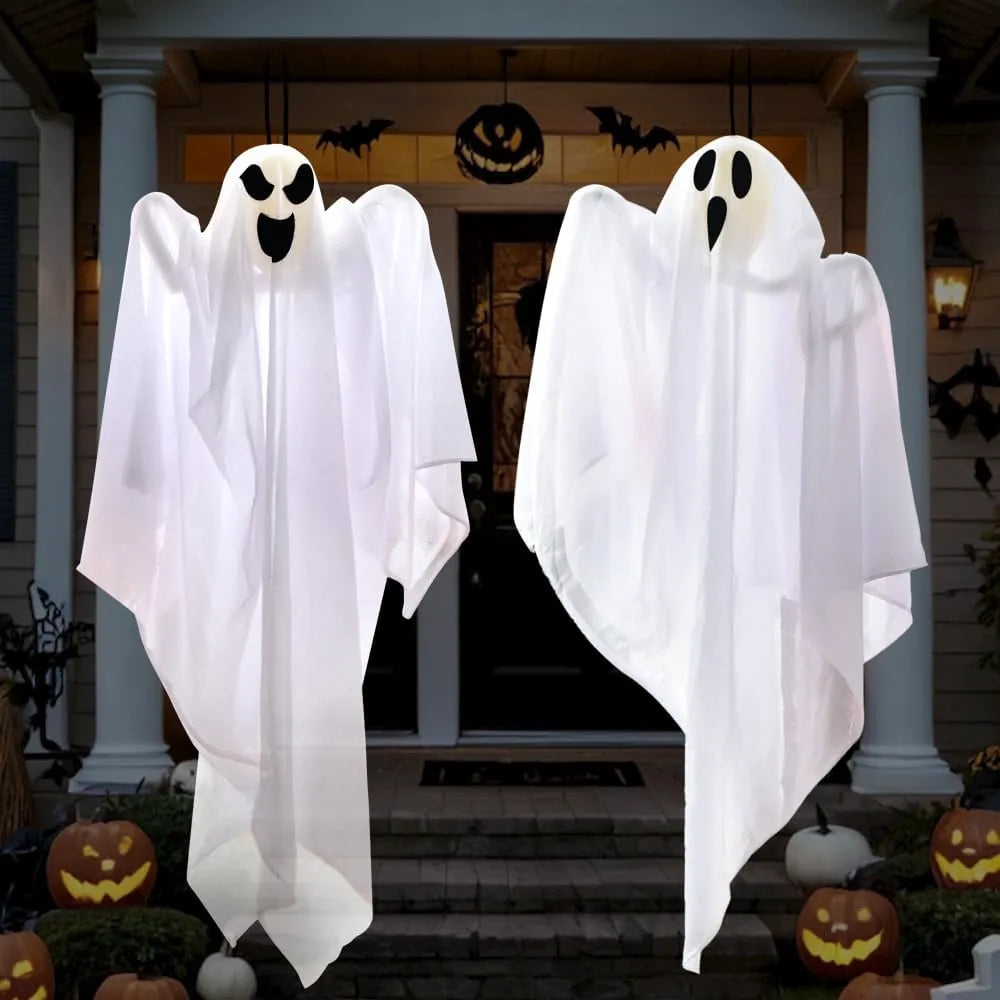 2 Packs 27.5" Halloween Hanging Ghosts Outdoor Decor