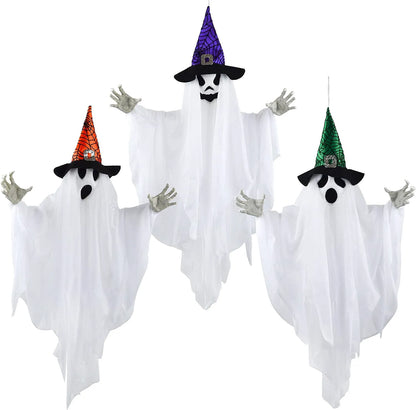 24.8in White Ghost with Colored Hats, 3-Pack