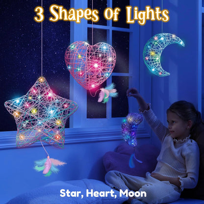 63-Piece 3D String Art Kit with 30 LED Bulbs and 6 Balloons