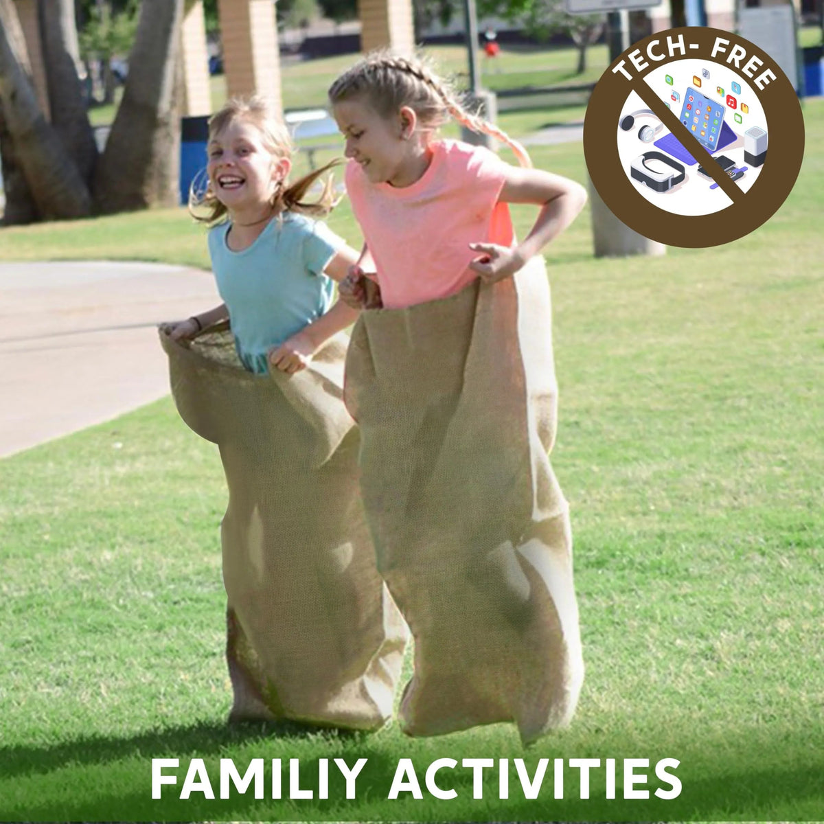 6 Pack Large Burlap Potato Sacks (39 x 25 in) for Kids & Adults - Racing Bags