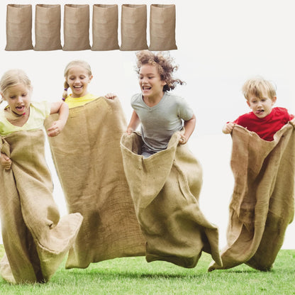 6 Pack Large Burlap Potato Sacks (39 x 25 in) for Kids & Adults - Racing Bags