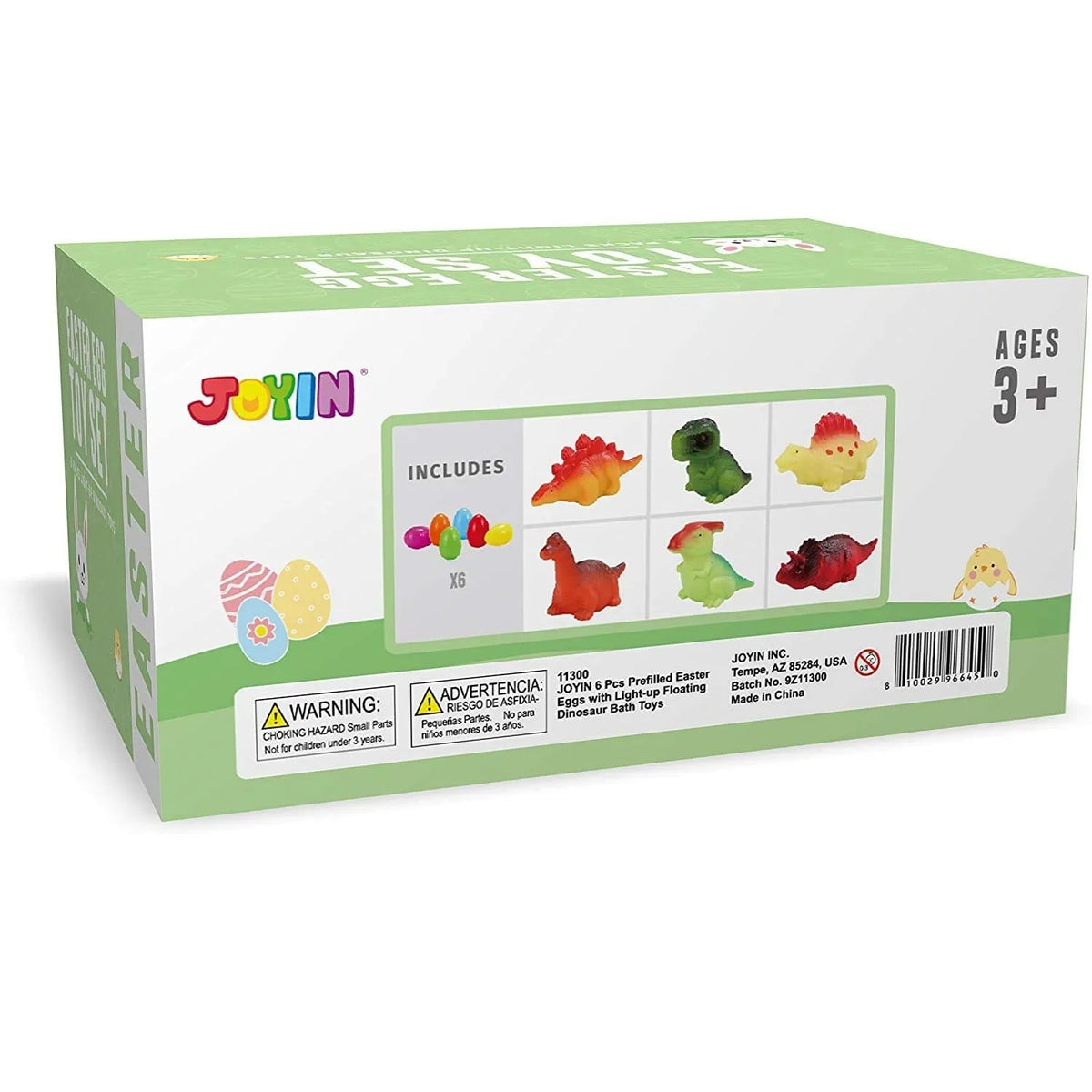 6-Pack 4-Inch Pre-Filled Easter Eggs with Light-Up Bath Toys for Egg Hunt