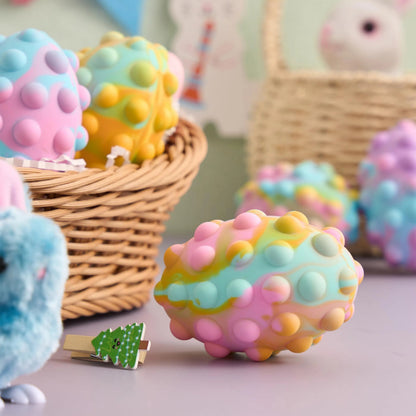 6-Pack Easter Pop Ball Fidget Eggs - Squishy Egg-Shaped Sensory Toy