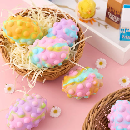 6-Pack Easter Pop Ball Fidget Eggs - Squishy Egg-Shaped Sensory Toy
