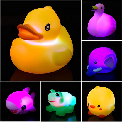 6-Pack Light-Up Bath Toys with 3.2-Inch Prefilled Easter Eggs for Egg Hunts