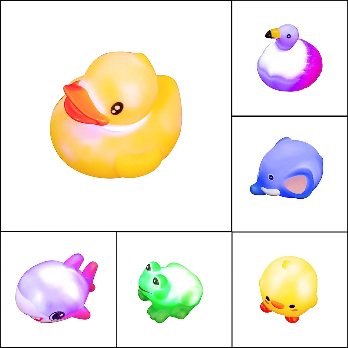 6-Pack Light-Up Bath Toys with 3.2-Inch Prefilled Easter Eggs for Egg Hunts