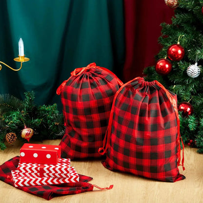 6-Pack Reusable Christmas Fabric Drawstring Gift Bags (19 x 14.5 Inches)