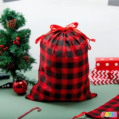 6-Pack Reusable Christmas Fabric Drawstring Gift Bags (19 x 14.5 Inches)