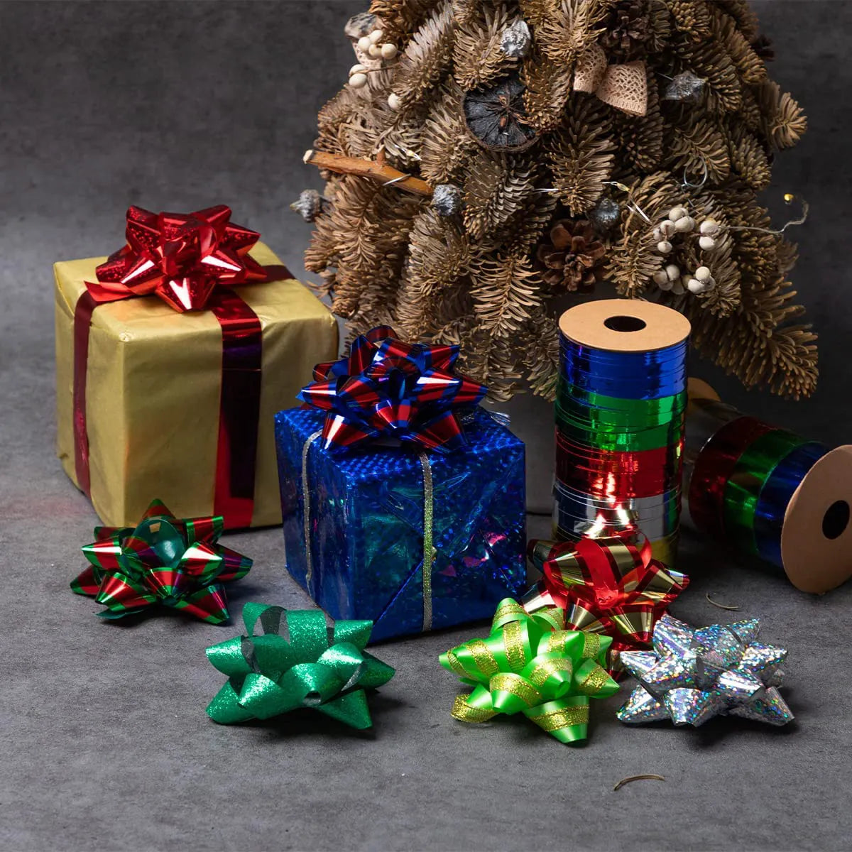 3 Inch Christmas Gift Bows, 75 Pack