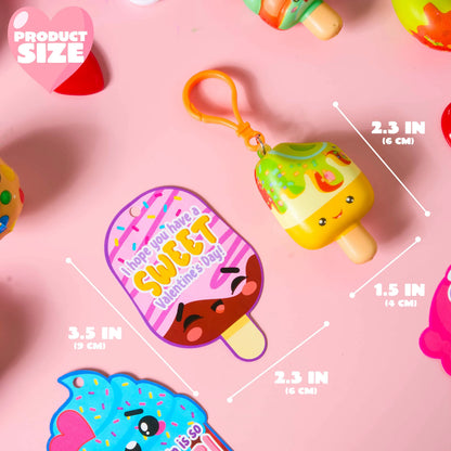 30 Cute Valentine's Day Keychains with Cards for Kids Gift Exchange