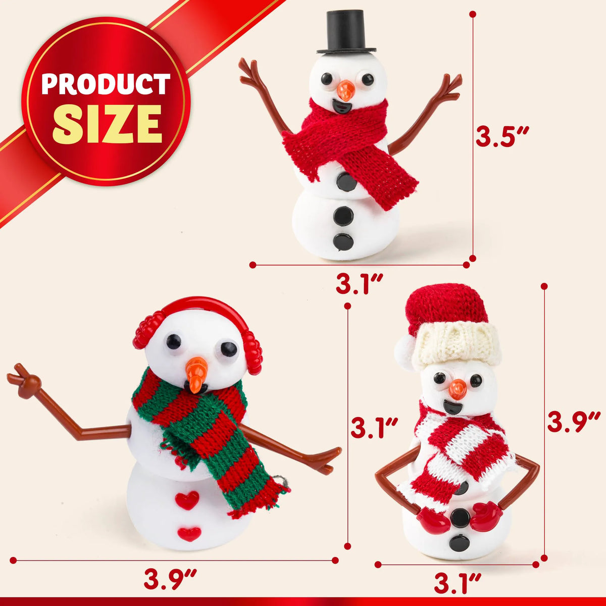 3 Pack DIY Build a Snowman Christmas Craft Kit