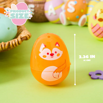 24 Multicolor Plastic Animal Easter Eggs