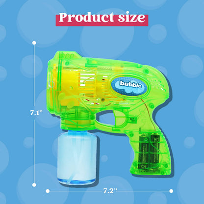 Bubble Gun Set - 3 Colors, 5 Built-in Wands