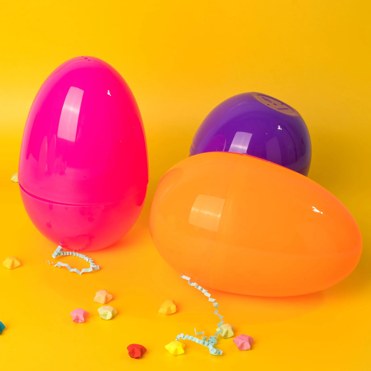 6-Pack 7-Inch Jumbo Colorful Plastic Easter Egg Shells for Egg Hunt