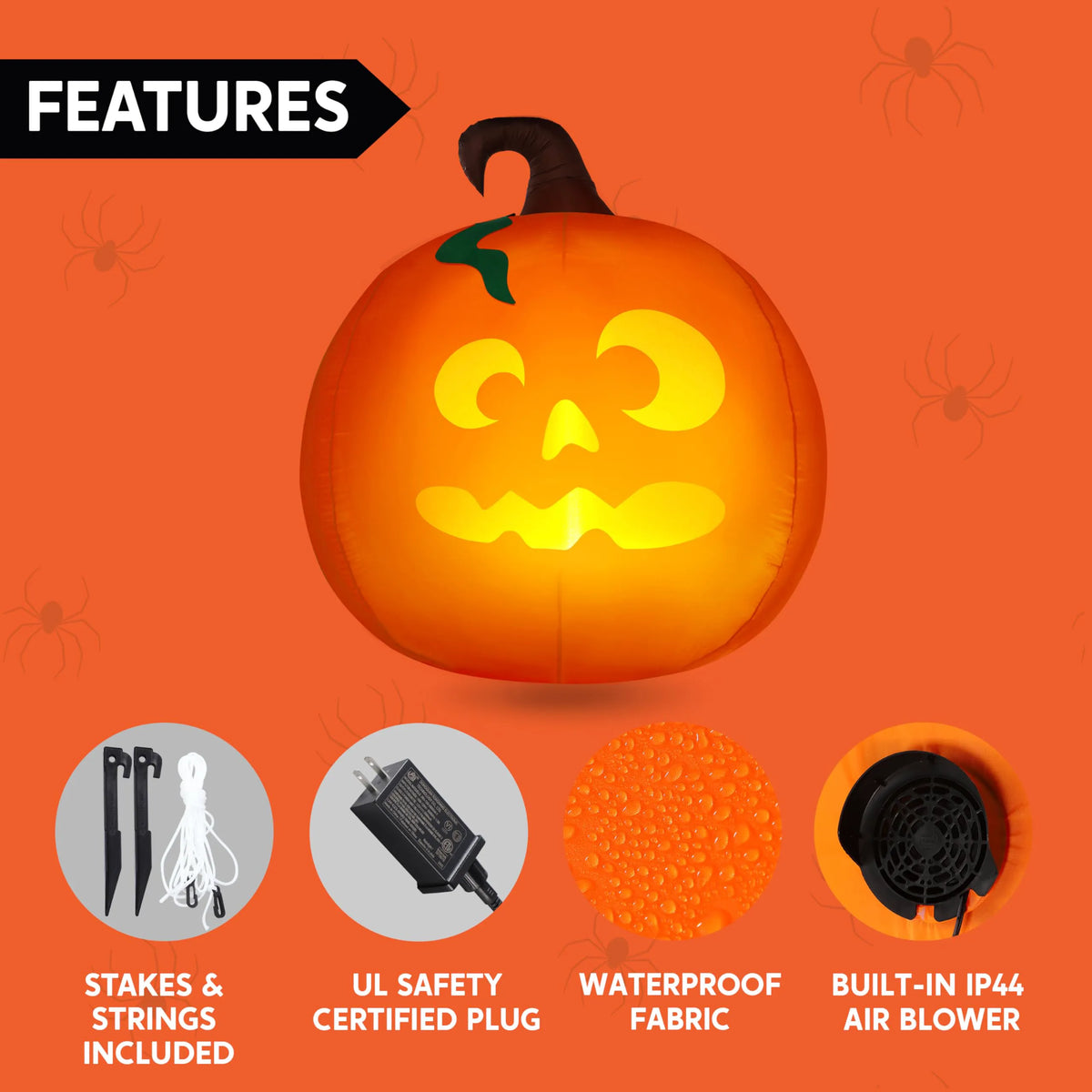 5ft Halloween Inflatable Pumpkin Outdoor Decoration