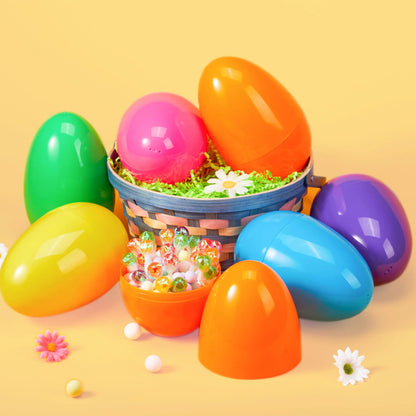 12 Large Plastic Easter Eggs, 6-Inch Colorful Jumbo Fillable Eggs