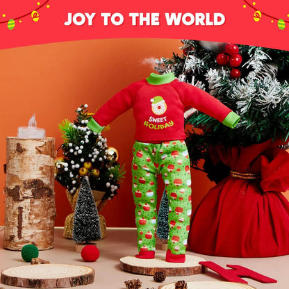 2 Pack Santa Ugly Sweaters for Dolls - Cupcakes and Donuts Themed Naughty Pajamas