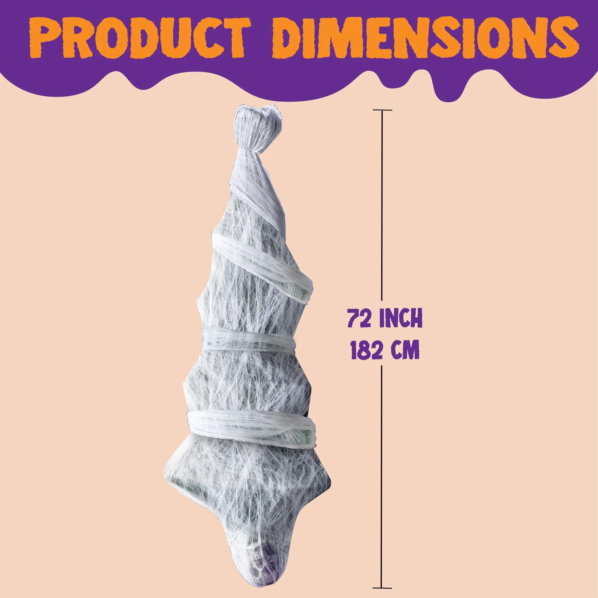 72-Inch Halloween Hanging Cocoon Corpse Outdoor Decoration
