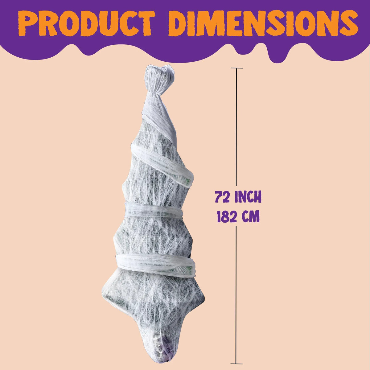 72-Inch Halloween Hanging Cocoon Corpse Outdoor Decoration