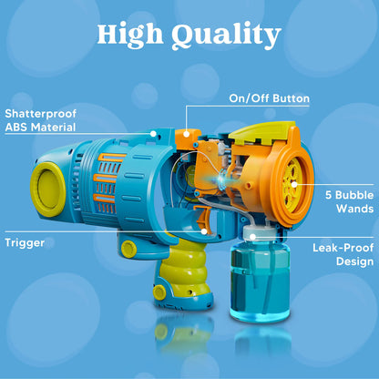 Bubble Gun Machine with Bubble Refill Solution