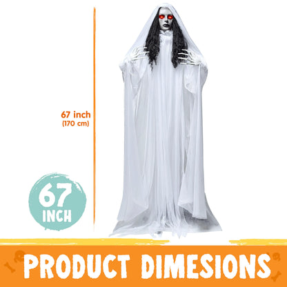 67" Halloween Outdoor Life-Size Bride Decoration