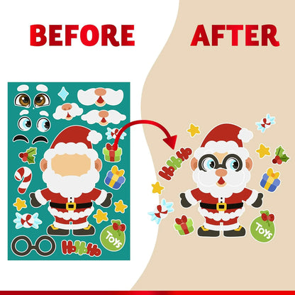 24 Christmas Make-a-Face Stickers