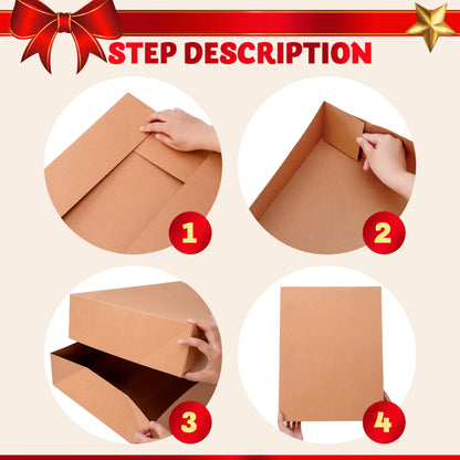 12 Pack Large Christmas Gift Boxes with Lids - 17" x 13" x 4" for Presents