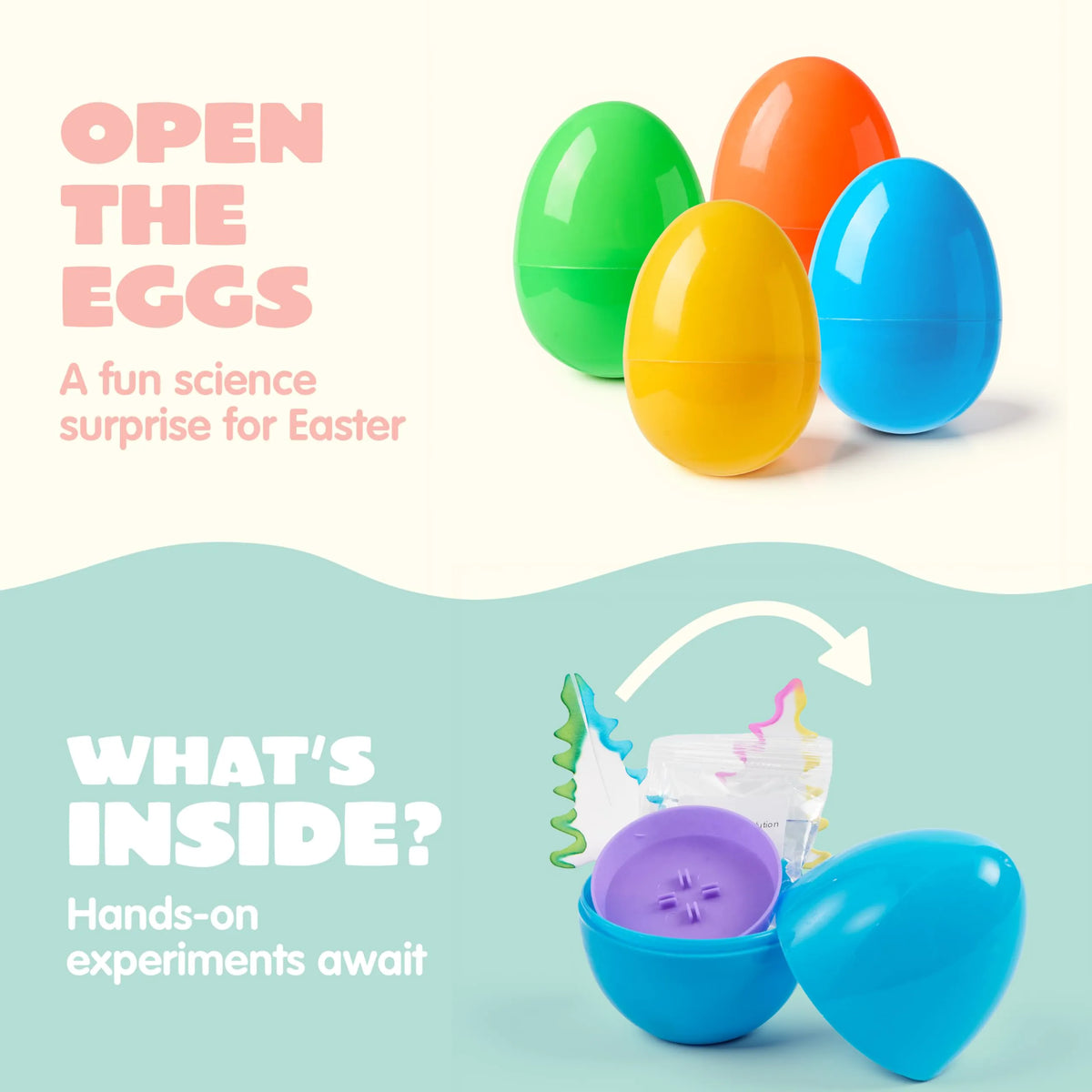 4 Jumbo Prefilled Easter Science Experiment Eggs