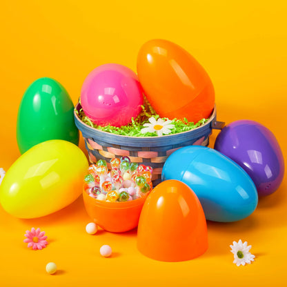 24 Large Plastic Easter Eggs (6 Inches) - Colorful Jumbo Fillable Eggs