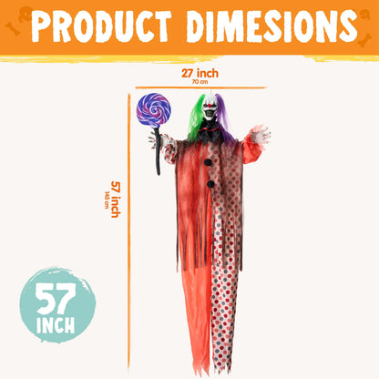 53" Halloween Hanging Clown Outdoor Decorations