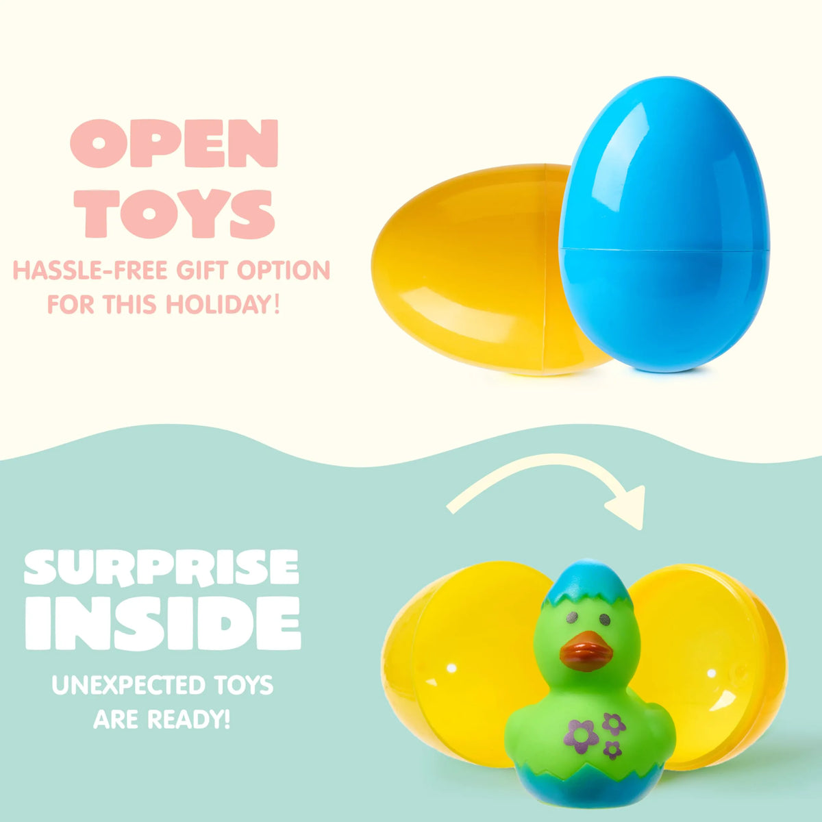 12 Prefilled Easter Eggs with Rubber Ducks Bath Toys