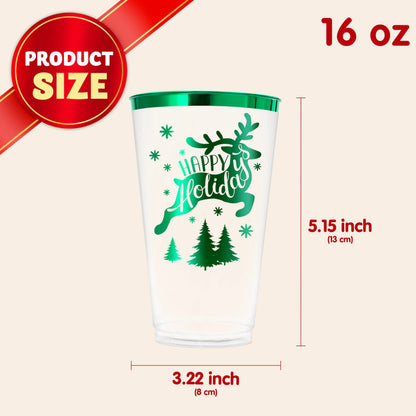36 PCS Disposable Christmas Plastic Cups