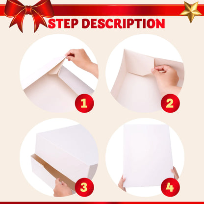 12 Pack Large Christmas Gift Boxes with Lids, 17 x 13 x 4 Inches for Presents