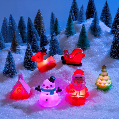 6 Pack Christmas Glow Bath Toys