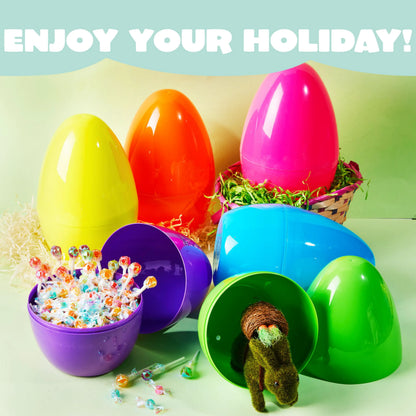 8 Pack 10-Inch Jumbo Fillable Easter Eggs for Egg Hunts