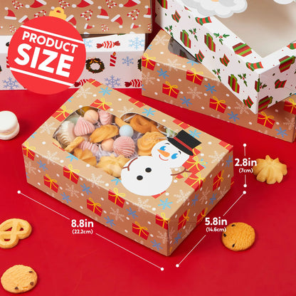 24 Pack Christmas Cookie Boxes with Window
