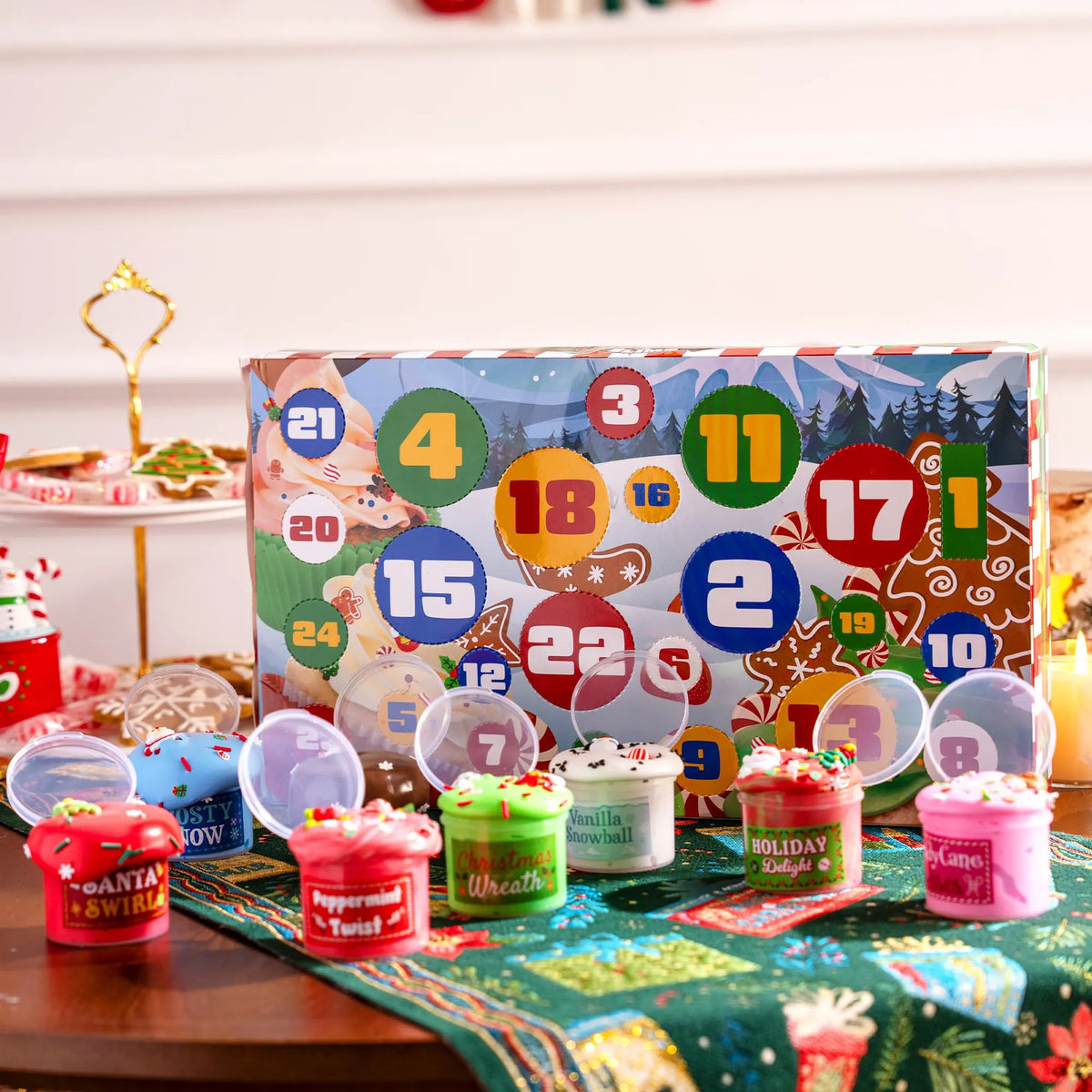 Dessert Slime Advent Calendar - 24 Days of Christmas Countdown Fun