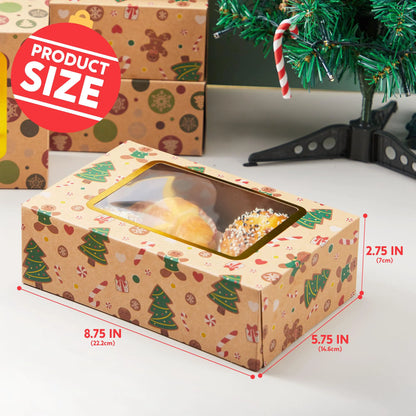 12 Foiled Christmas Cookie Boxes for Gift Giving