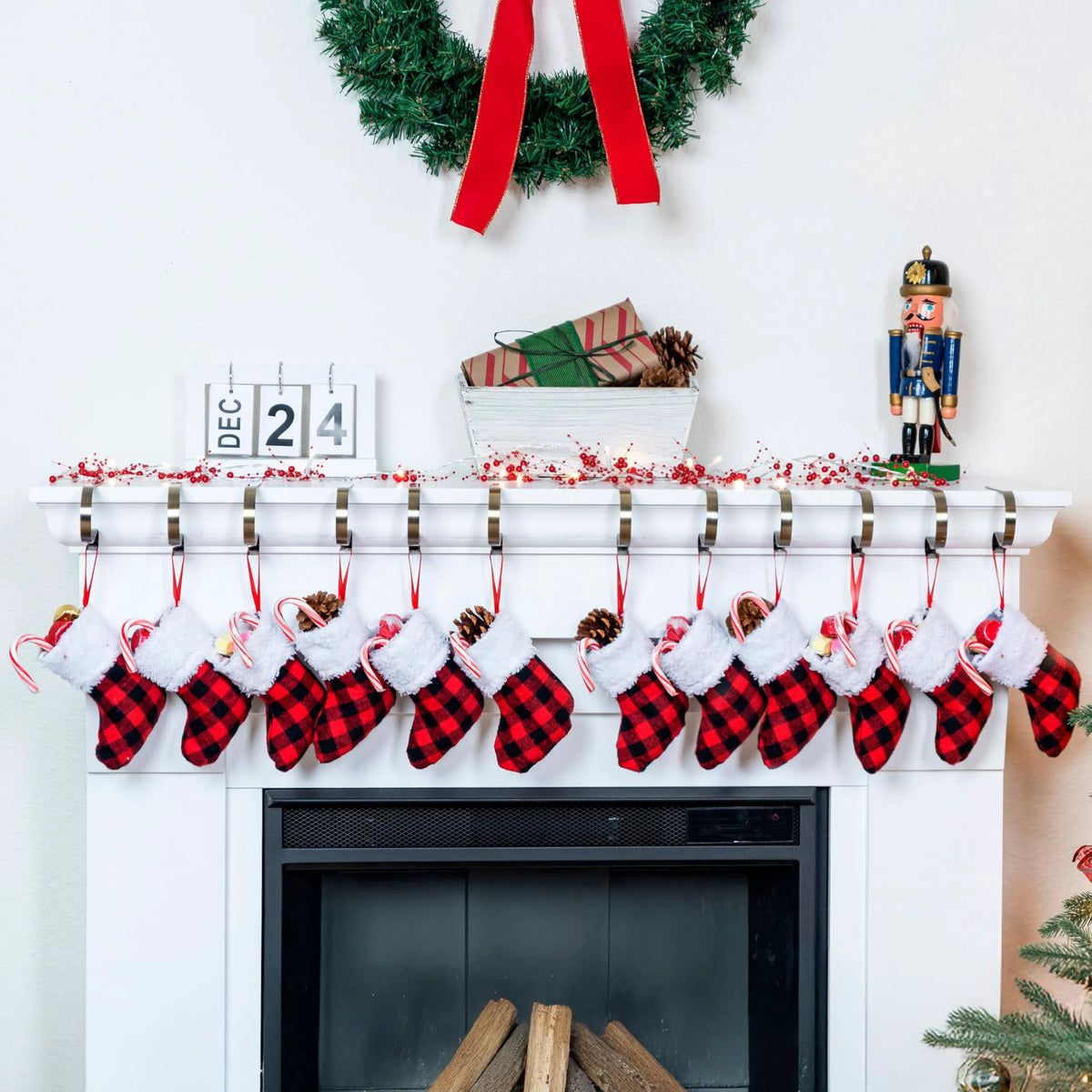24-Pack Mini Christmas Stockings (5-Inch)