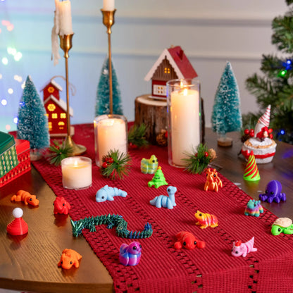 24 Pcs 3D Printed Christmas Advent Calendar Toys