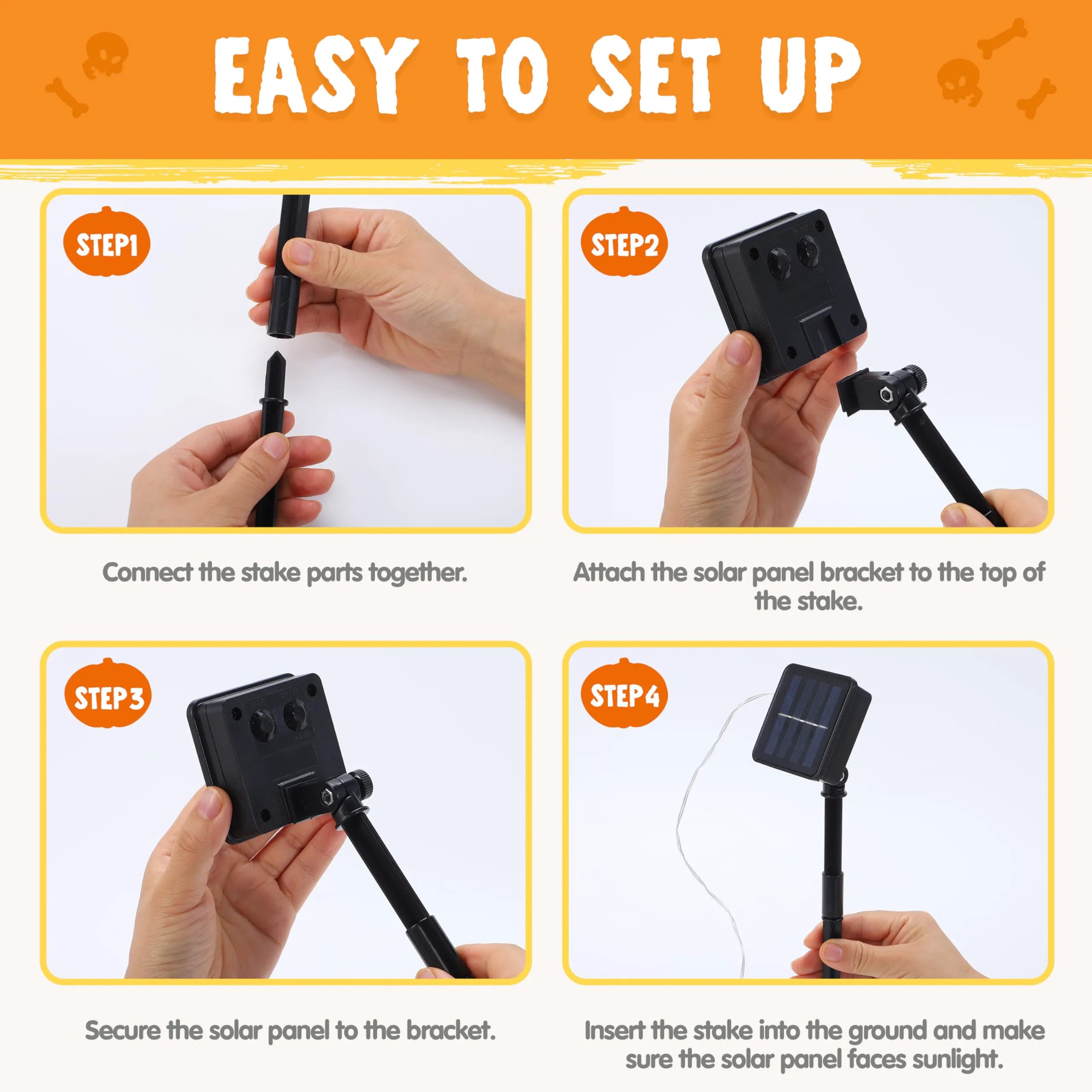 10-Pack Halloween Solar Pumpkin Pathway Lights