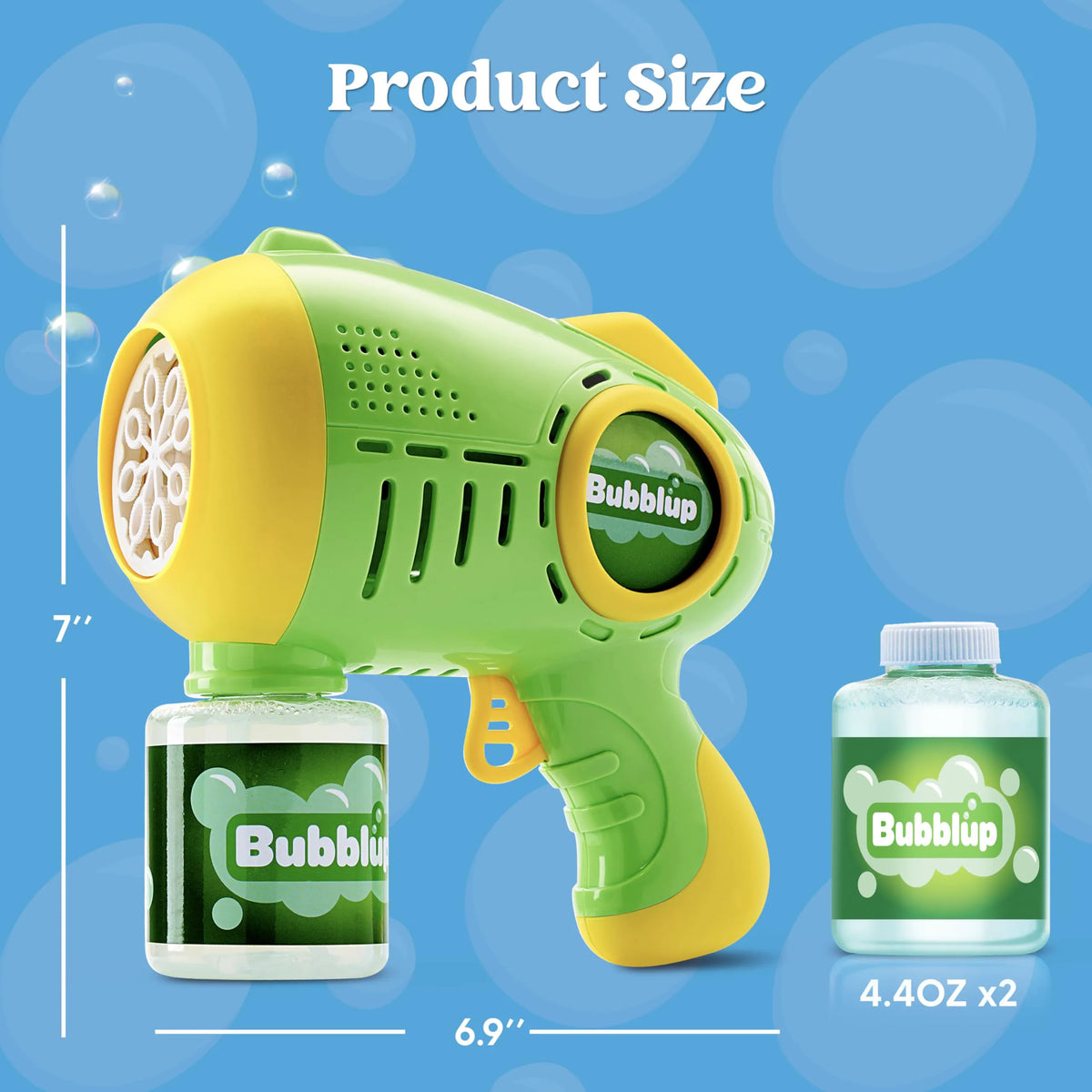 2-Pack Light-Up Automatic Bubble Guns with 4 Bottles of Bubble Solution