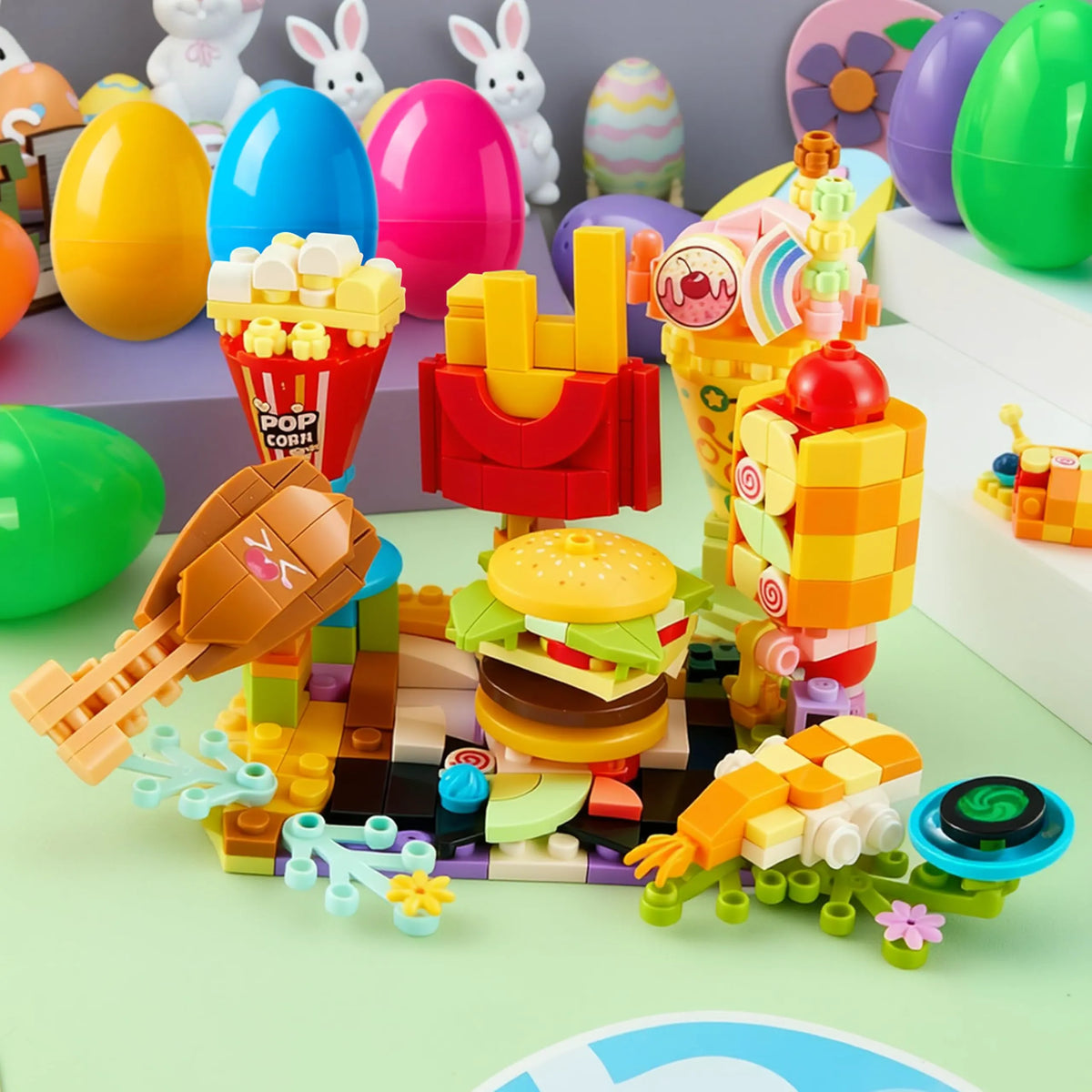 12 Prefilled Easter Eggs with Building Blocks