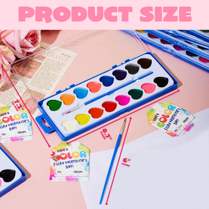 24 Heart-Shaped Watercolor Paints for Valentine's Day