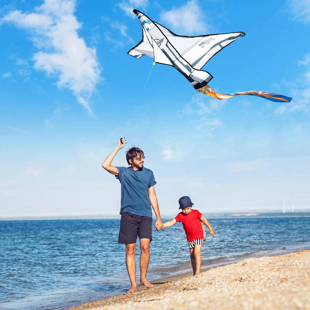 Spaceship Kite: Easy to Fly for Kids & Adults with 262.5 ft String