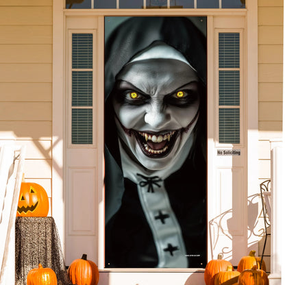 Spooky Ghost Door Cover for Halloween Indoor Decor