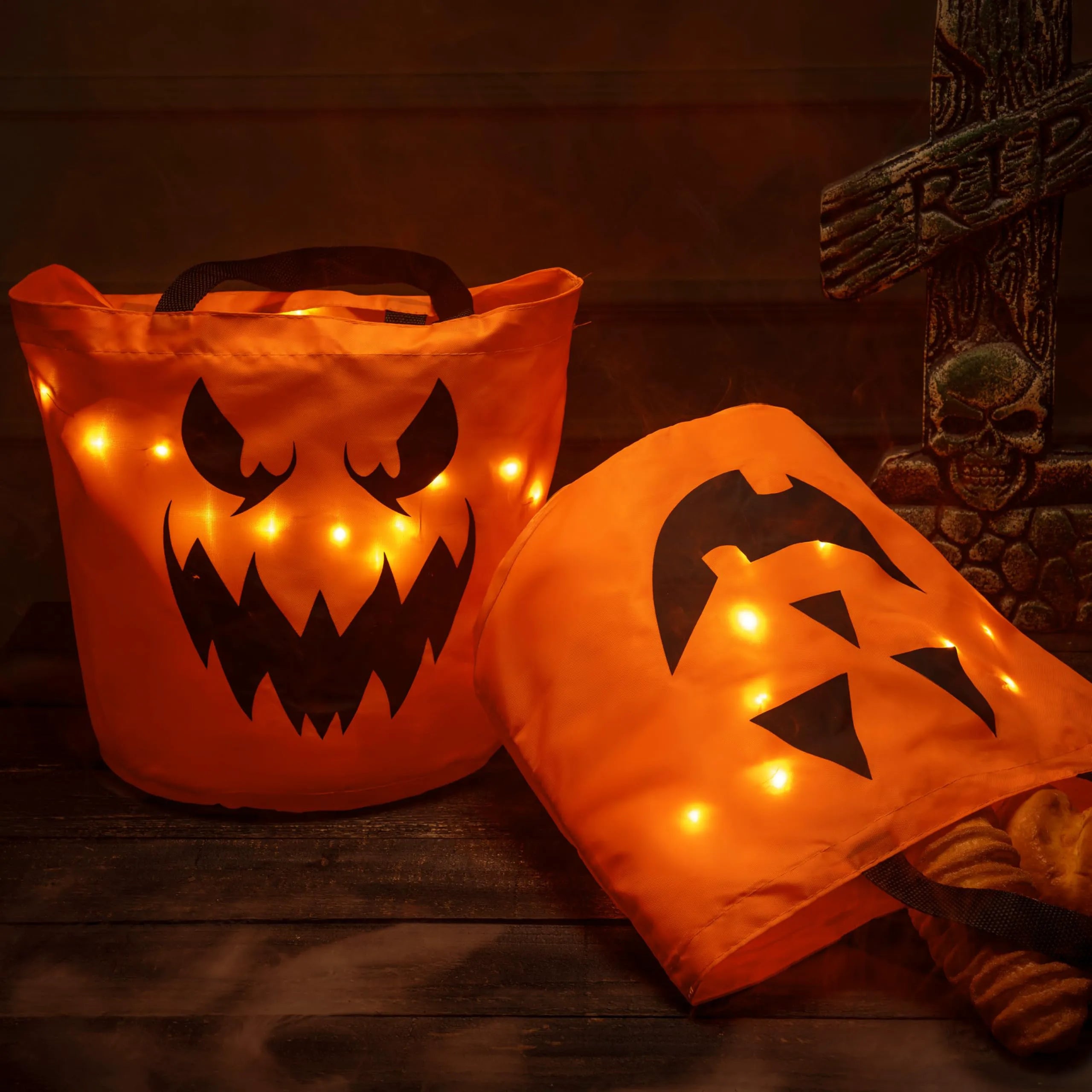 Set of 3 Halloween Candy Pumpkin Buckets
