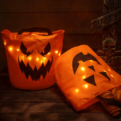 Set of 3 Halloween Candy Pumpkin Buckets