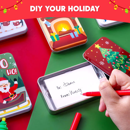 JOYIN 6-Pack Present Card Holder Tin Boxes