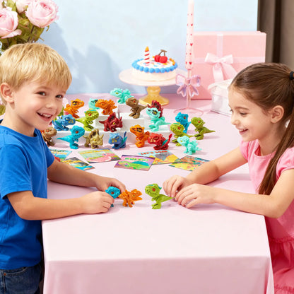 24 Valentine's Day Cards with Dinosaur Toys